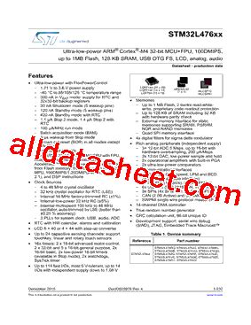 STM32L476RET6 데이터시트 PDF STMicroelectronics