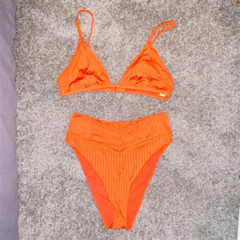 Aerie Swim Vibrant Orange Bikini Set Poshmark