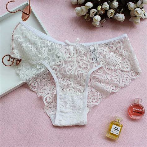 2020 Sexy Lace Underwear Floral Bowknot Transparent Panties Briefs New