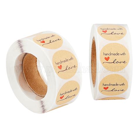 Wholesale Chgcraft 2 Rolls Handmade With Love Stickers 1inch Kraft