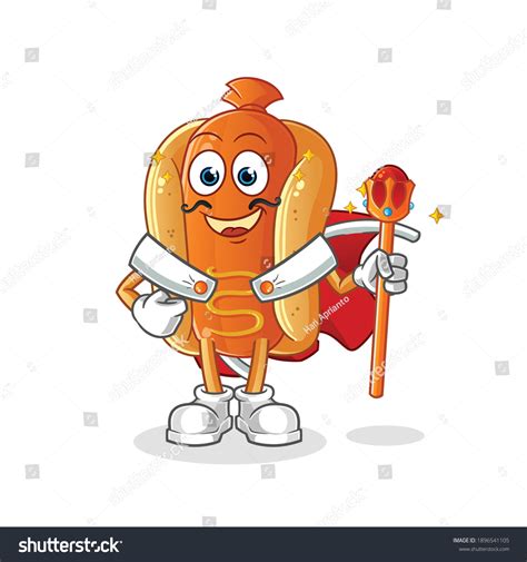 Hot Dog King Vector Cartoon Character Stock Vector (Royalty Free