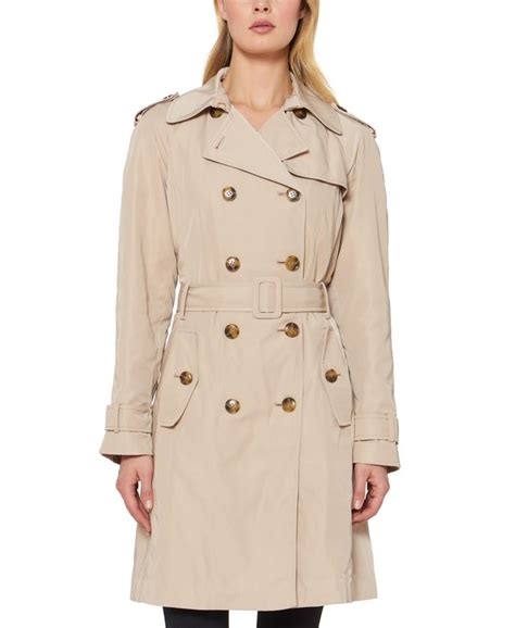 Kate Spade New York Double Breasted Belted Trench Coat Oxford Tan Trench Coat Belted Trench