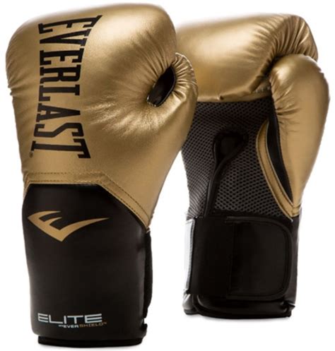 Боксерские перчатки Everlast Elite (870292-70-15) Уни 12 унций Золотые ...