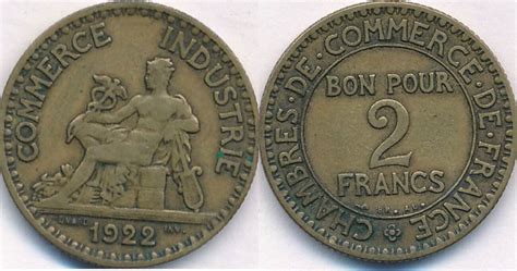 2 Francs 1922 Frankreich Chambre de commerce sehr schön ss MA Shops