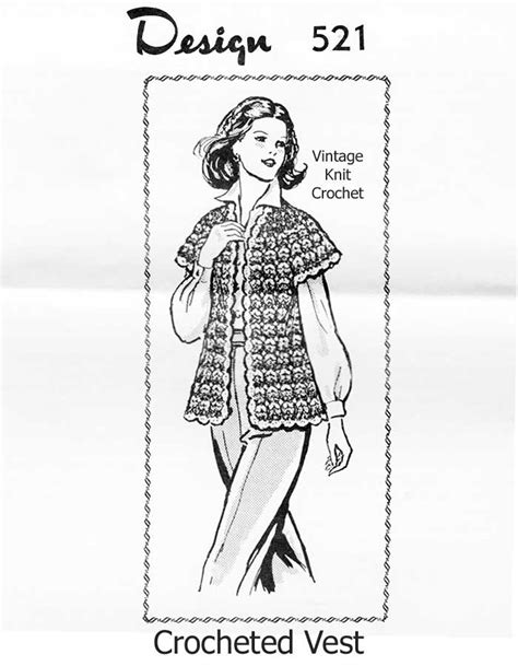 Crochet Vest Pattern Cap Sleeve In Three Colors Design 521 Laura Wheeler