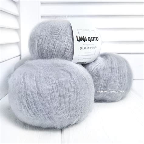 Пряжа Lana Gatto - Silk Mohair, кидмохер на шелке (6033 - стальной ...