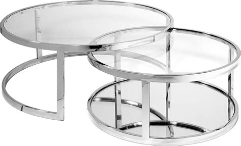 Amazon Uptown Club Wren Ultra Modern Round Glass Top Nesting