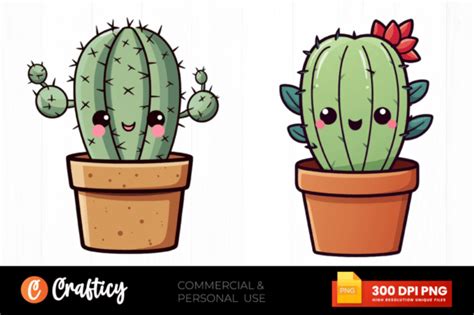 Cute Cactus Clipart Design Graphic by Crafticy · Creative Fabrica