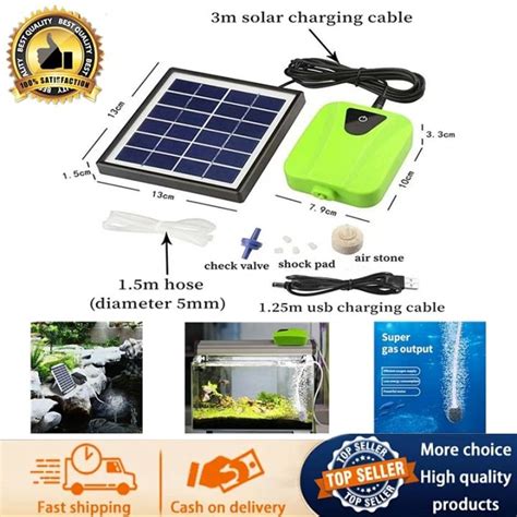 Solar Powered Dc Charging Oxygenator Water Pump Pond Aerator Air