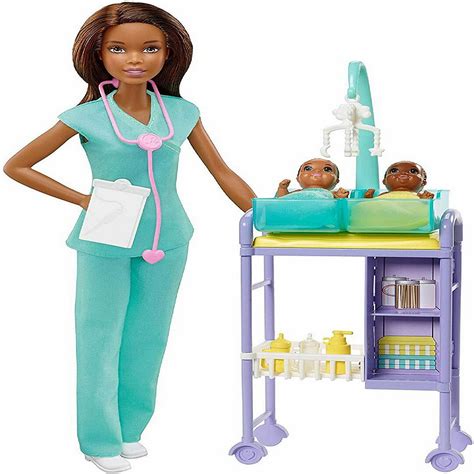 Barbie Baby Doctor Playset With Brunette Doll Infant Dolls Exam Table And Accessories