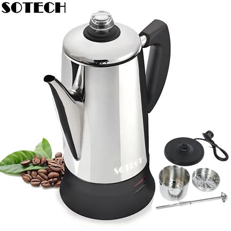 Stainless Steel Electric Coffee Percolator 110v 220v Coffee Maker Pot