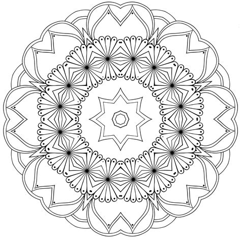 Раскраска Мандала цветочная коллекция - распечатать бесплатно