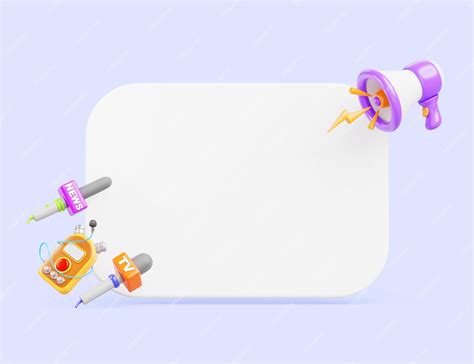 Premium Photo | Press announcement cartoon banner d render blank white