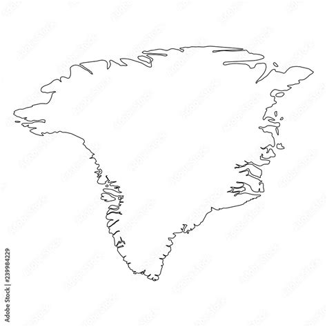 Black And White Map Of Greenland