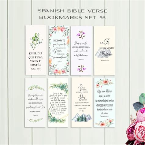 Spanish Bible Bookmarks Printable Set Of 8 7 X 2 5 Inches Etsy