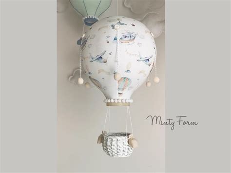 Hot Air Balloon Mobile Travel Theme Nursery Custom Mobile Addition To Cloud Baby Mobile Welcome