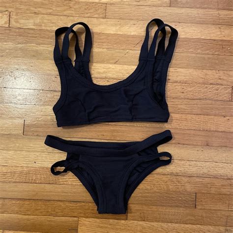 ZULU ZEPHYR Black Rubbed Bikini Worn Once Aus Depop