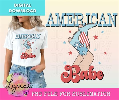 American Babe PNG Digital Design USA Sublimation Png Th Of July Cowgirl Png Western Png Boots