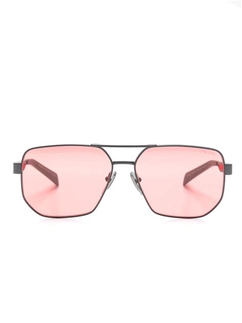 Prada Linea Rossa Pilot Frame Sunglasses Farfetch