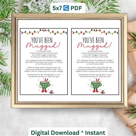 You've Been Mugged Printable|youve Been Mugged Christmas|i've Been