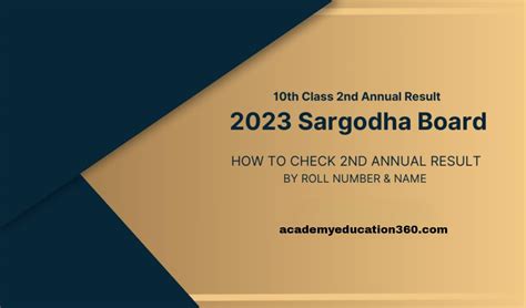 10th Class 2nd Annual Result 2023 BISE Sargodha Board