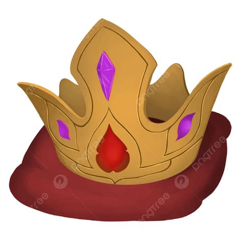 Gold Yellow Crown With Purple And Red Gem Crown Gem King PNG