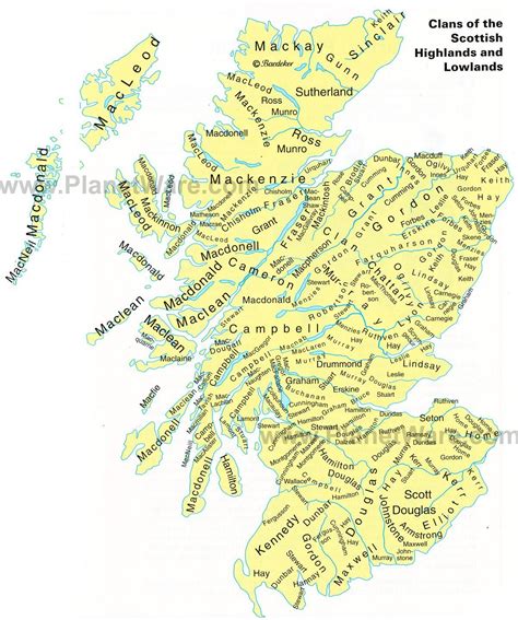 Clans Of The Scottish Highlands And Lowlands Map Scotland Map Scotland