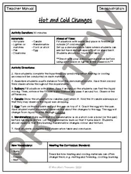 Alberta Science Hot Cold Temperature Editable By Miss Alice S