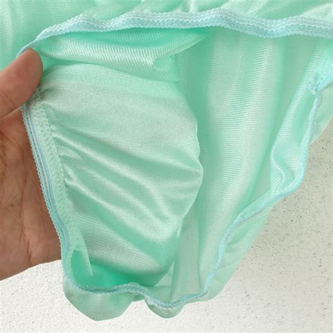 Vintage Slippery Nylon Panty Soft Green Bikini Sheer Brief Size 7 8 Hip 38 42 EBay