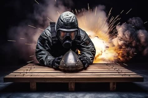 premium ai image man defusing bomb  table