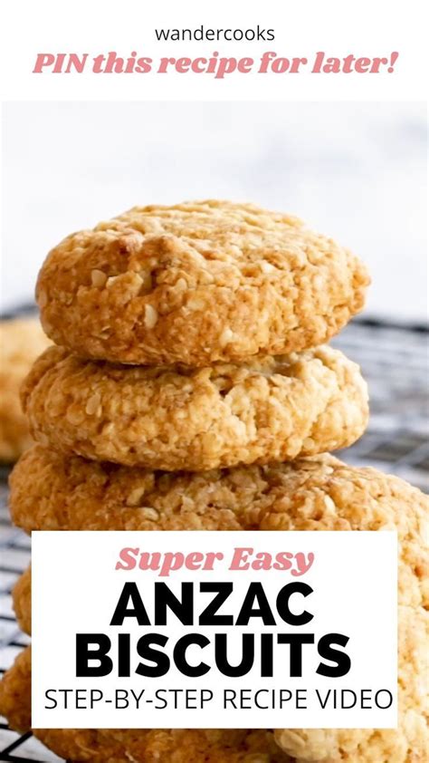 Soft And Chewy Anzac Biscuits [video] Recipe [video] In 2024 Anzac Biscuits Biscuits Snacks