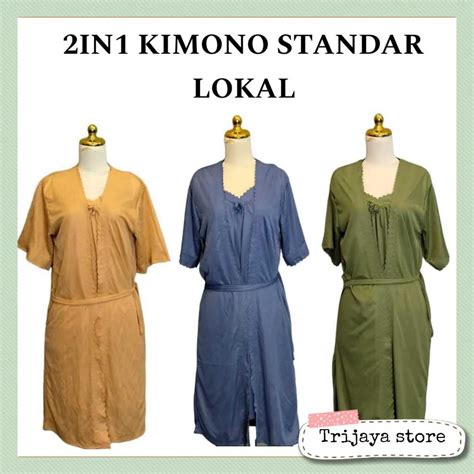 Jual Trijaya Set Kimono Tricot Fit XL Lokal Baju Tidur Kimono Wanita Lingerie In Lokal