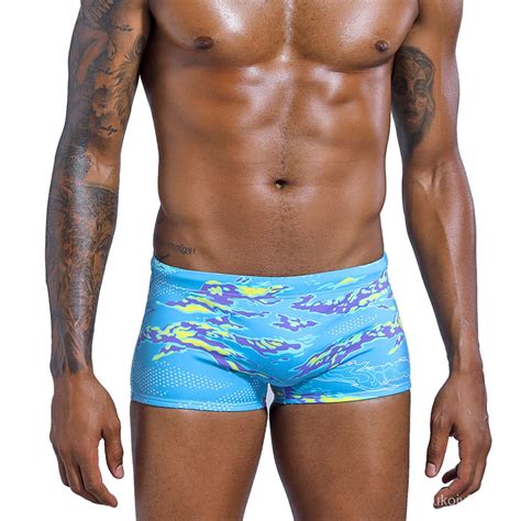 Men39s Summer Sexy Swimwear Men Low Rise Swimming Boxer Briefs Beach