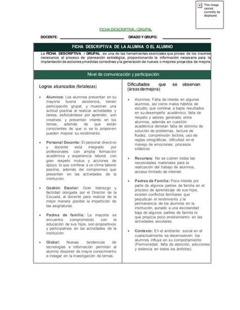 Ficha Descriptiva Grupal Pdf