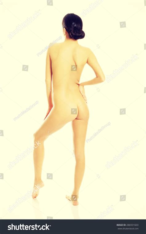 Back View Nude Woman Standing Touching Stock Photo Shutterstock