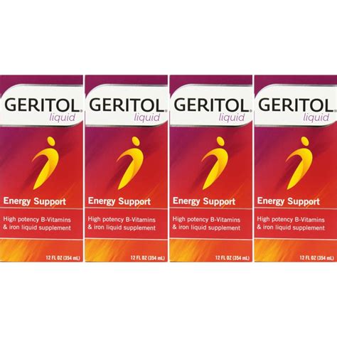 4 Pack Geritol Liquid High Potency Vitamin And Iron Supplement 12oz Each