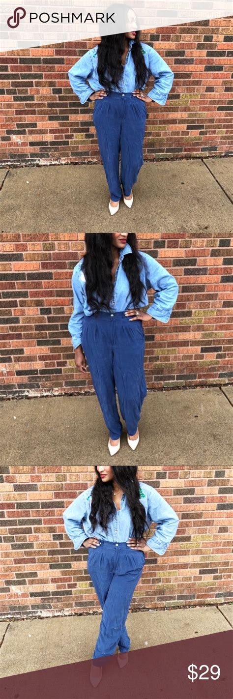 Vintage High Waisted Silky Pants Comfy And Stylish