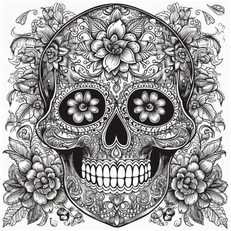 Premium Photo Day Of The Dead Skull Art Print