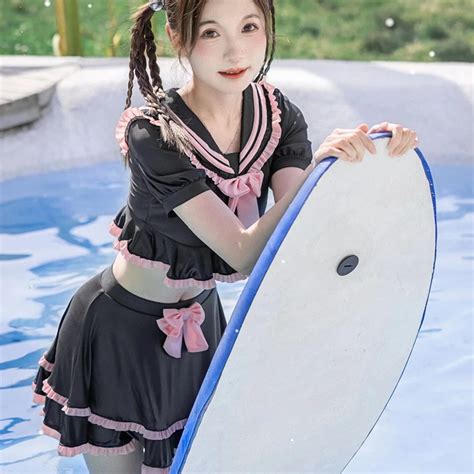 Bikini Swimsuit Women Set Elegant New Korean Girls Padded Monokini Swimwear Summer Vacation Two