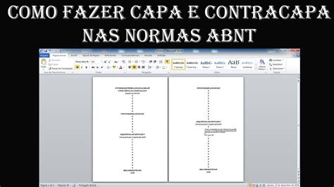 Capa E Contracapa As Normas Abnt Youtube