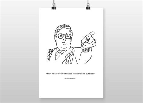 Phoenix Nights Brian Potter Line Drawing Print Quote Peter Etsy Uk