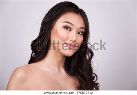 Portrait Beautiful Asian Woman Naked Shoulders Stock Photo Shutterstock