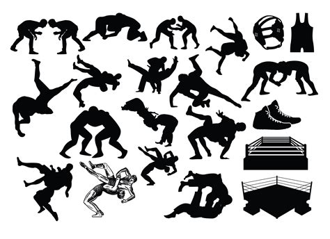 "WRESTLING SILHOUETTE SVG, Wrestling silhouette clipart, Wrestling svg ...