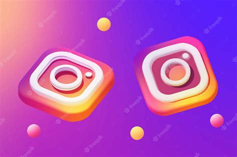 Premium Vector 3d Instagram Logo