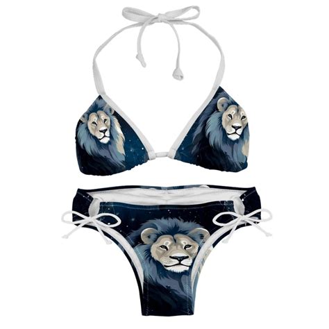 Leo Constellation Swim Suit Bikini Set With Detachable Sponge Adjustable Strap Two Pack