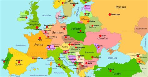 Capitals of Europe from their Country Outlines Quiz - By Butterfly360