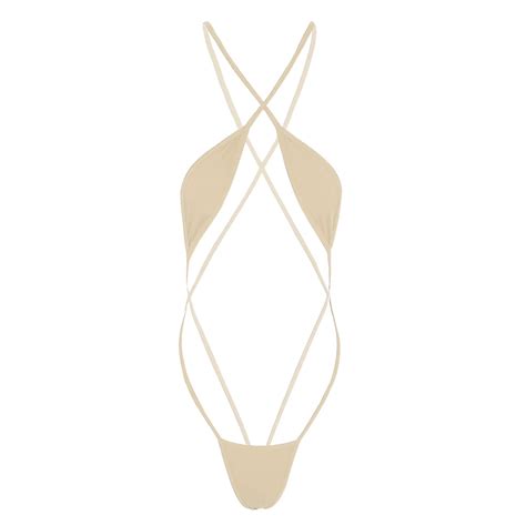 Women S Sexy Lingerie Shinny One Piece Strappy Backless Mini Bikini Thong Bodysuit Leotard