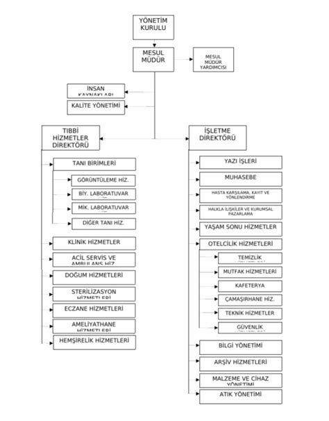 Kurumsal Organizasyon Şeması Özel Medikent Hastanesi Lüleburgaz