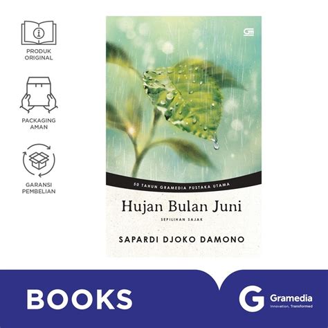 Jual Gramedia Novel Hujan Bulan Juni Sapardi Djoko Damono Edisi