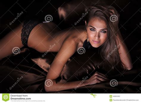 Sensual Woman Posing In Lingerie Stock Photo Image Of Cosmetics Person 46955302